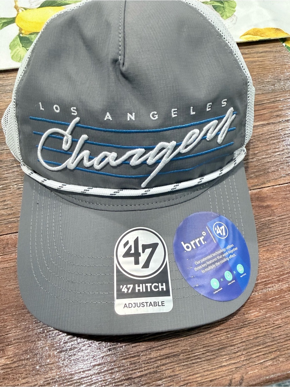 '47 Los Angeles Chargers Gray Adjustable Trucker Hat